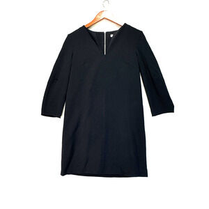 TIBI Black Crepe 3/4 Cinched Sleeves Shift Short Dress US 2 Rt. $425